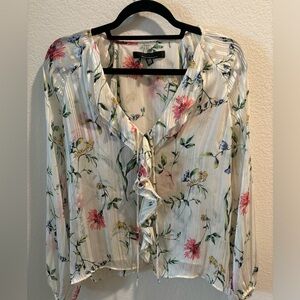 White House Black Market | Floral Blouse | Medium